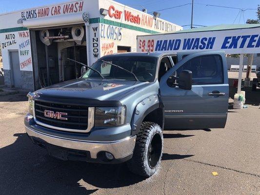 First time here! I ordered the deluxe wash! The staff took their time, focused on details and made my truck look like an all-star!