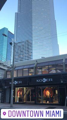 Koker store front view. Downtown Miami.