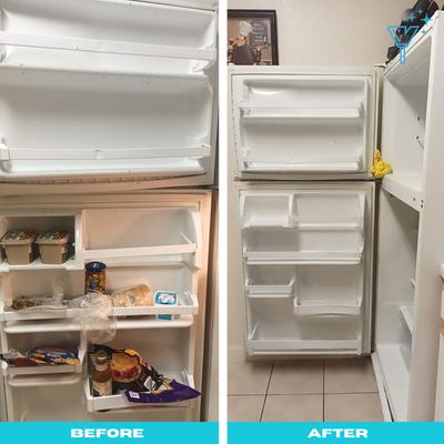 fridge deep clean before and after