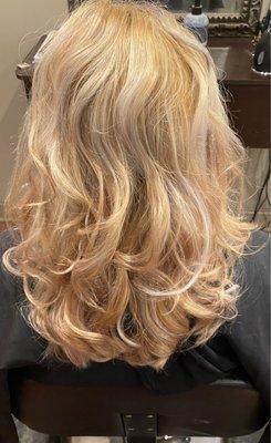 Blonde highlights and toner