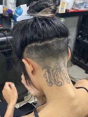 Undercut with a taper fade