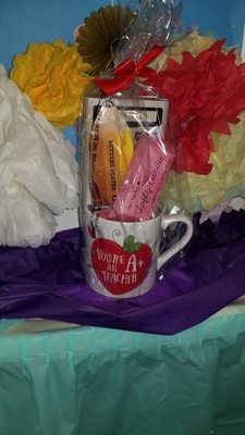 Teacher's gift set up for give away gifts