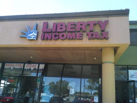 Liberty Tax Service Store Front, Green House Market Place Shopping Center, San Leandro, CA.