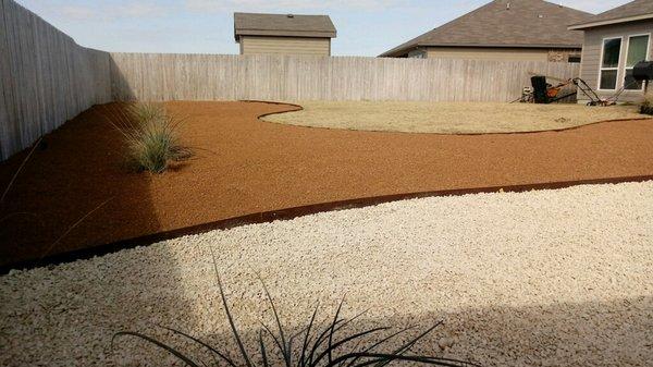 Decomposed granite and crushed limestone install