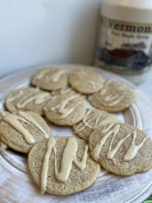 Maple glazed maple cookies