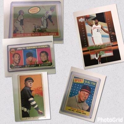 New and vintage sports cards.