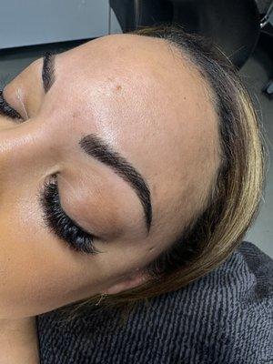 Eyelash extensions and microblading