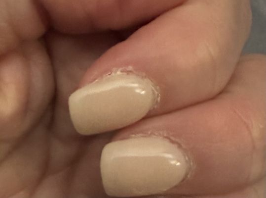 Cuticles not at all trimmed and the edges are messy