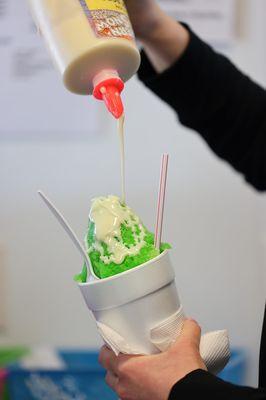 Green Apple snowball w/ condensed milk