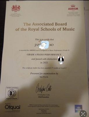 ABRSM passed with distinction !