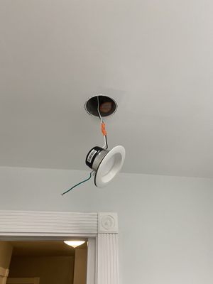 High hat feel out of ceiling was too small wrong light installed by contractor