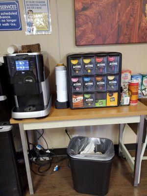 Coffee station in the waiting room