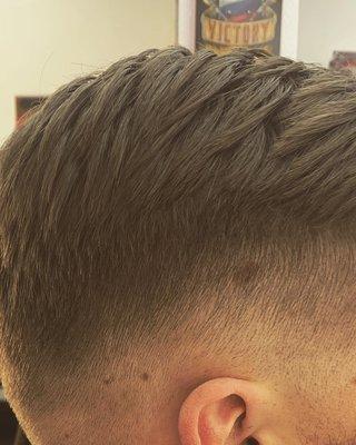 Medium low fade with a textured top