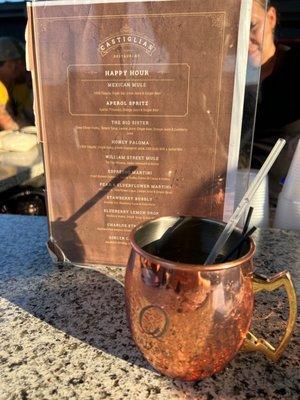 Dark & stormy drink with the happy hour drinks menu