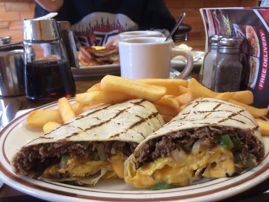 The steak and eggs wrap !