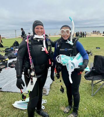 Certification dive in Monterey with our remarkable instructor!