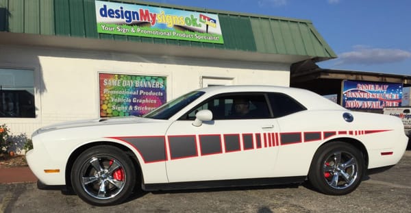 2013 Dodge Challenger.  Jon, owner of the Taco Tico was looking to add some original graphics.