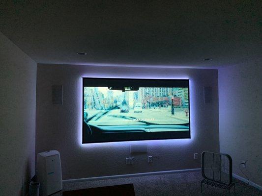 Media room 120" screen