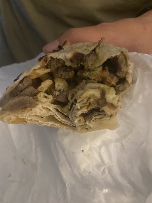 Carne Asada Burrito... why is there fries in it? Supposed to be just pico and guac.. none of that