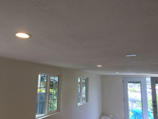 Dropped ceiling, with 6" led can lights