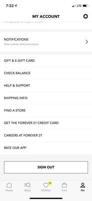 Continued forever 21 app still no return policy