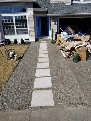 New pavers walkway in front door