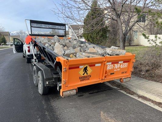 Hauling concrete from patio tear out in Saratoga Springs, Utah