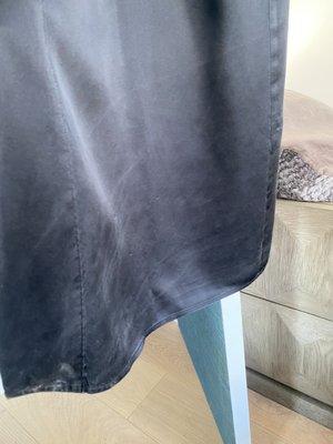 Silk robe texture shows it has been washed not dry cleaned properly