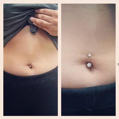 Belly piercing done by Marissa. @babadook_queen.