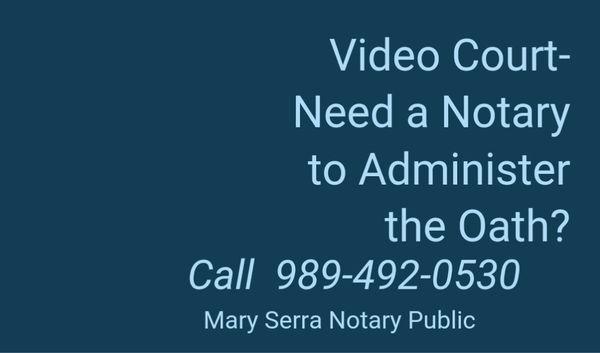 Video Court Notary available.