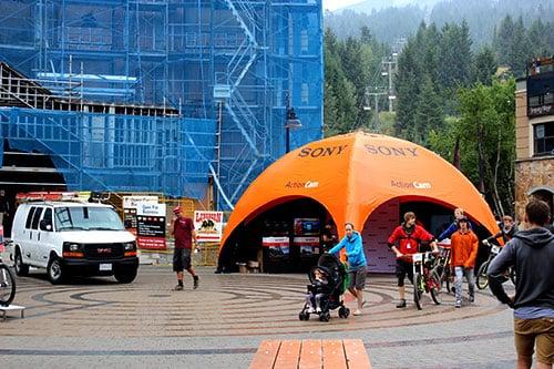 Sony Airtent at Crankworx cycling event.