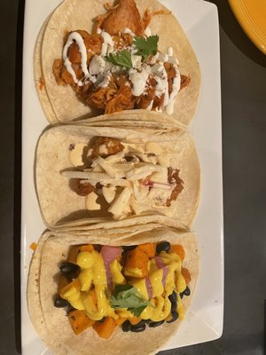 Chicken tinga, rockfish, batata