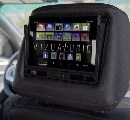 Removable Android tablet headrest system