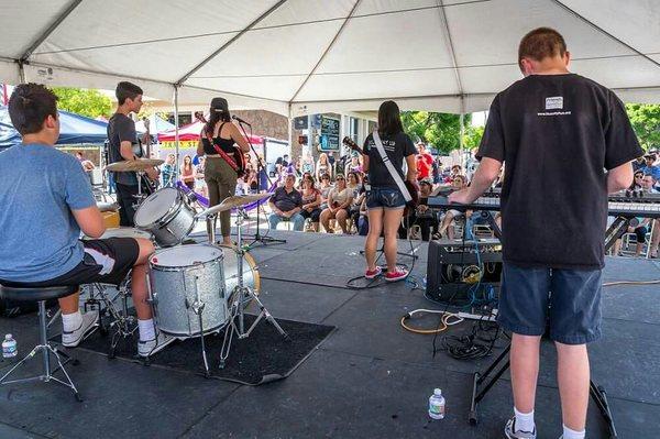 One of my student bands, Next Generation, rocking out at the Livermore Wine Country Street Fest.