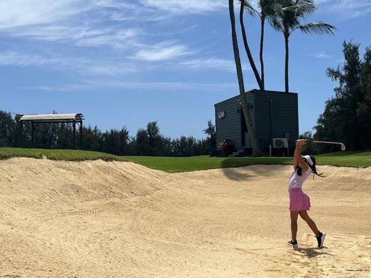 Our Bunker got replenished with fresh sand. An awesome practice area for lessons