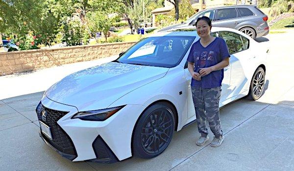 Meet Regina and her new 2023 Lexus IS 500 F-Sport High Performance Premium Sedan.  She loved how Okuma handled everything, delivered!