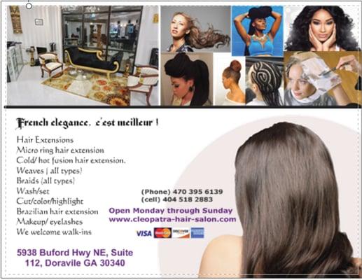 cleopatra hair salon services