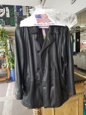 Leather Coat cleaning.