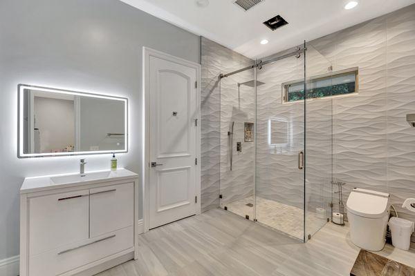 Luxury bathroom renovation.