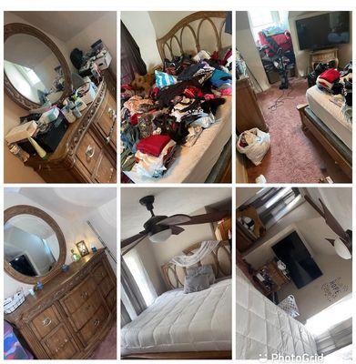 Total overhaul clean out paired with deep cleaning and sanitation alongside with clutter organization for this lovely