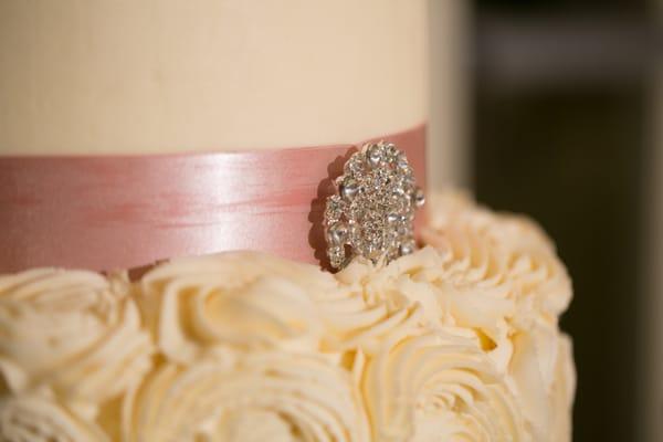 Blush ribbon and embellishment for my wedding cake from Soutache