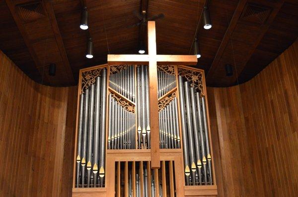 This is our beautiful pipe organ.