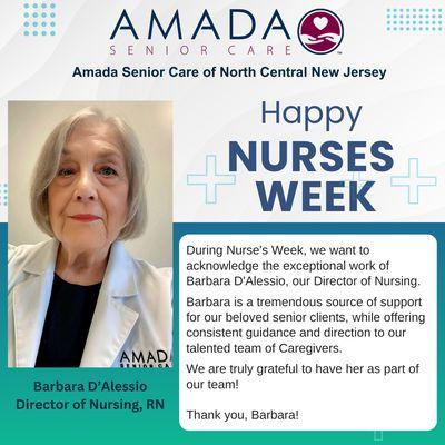 Our great, Director of Nursing, Barbara D'Alessio!  Thank you for everything you for our clients and caregivers!