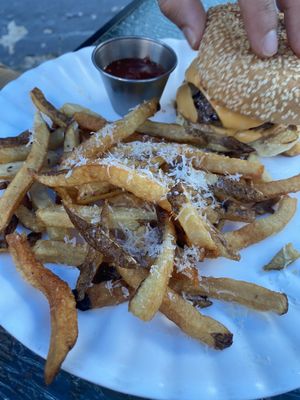 Burger and fries