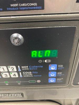 ALN Door code. You can see the green bar over the wash cycle under the buttons