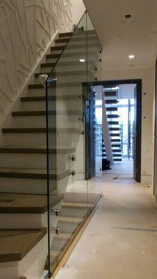 Glass railing at Private Townhouse