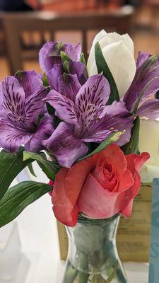 Fresh flowers on table