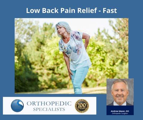 Many people experience low back pain at some point. Palm Harbor orthopedic spine surgeon Andrew Maser, DO, can help. Call 727-938-1935.