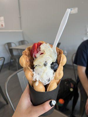 Custom egg waffle ice cream