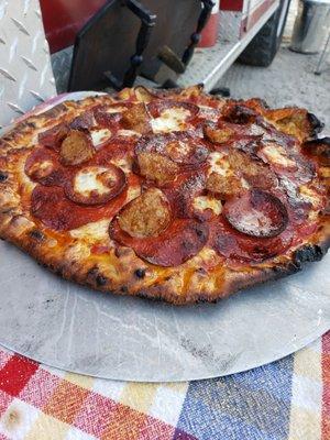 The meat lovers pizza